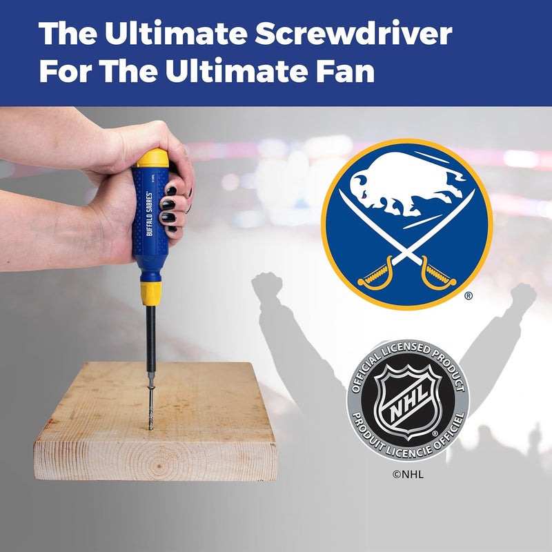 Megapro ® NHL® Team Edition Multi-bit Screwdriver | Officially Licensed NHL® Gear | Durable, Ergonomic, Pro-Grade Screwdriver (Buffalo Sabres®) - Image 5